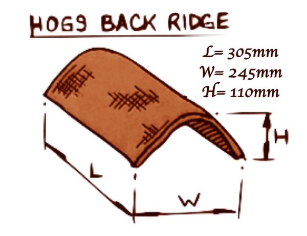 hog ridge tiles product description Length = 305mm. Width = 245 mm. Height = 110mm